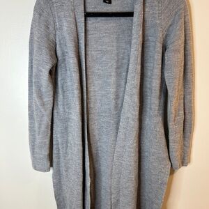 Adrienne Vittadini Light Gray Open Cardigan